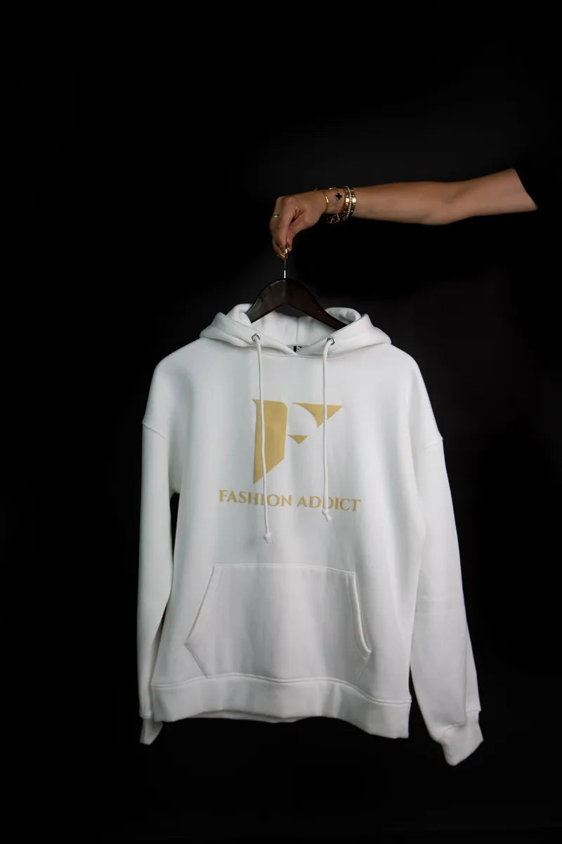 White and gold outlet hoodie