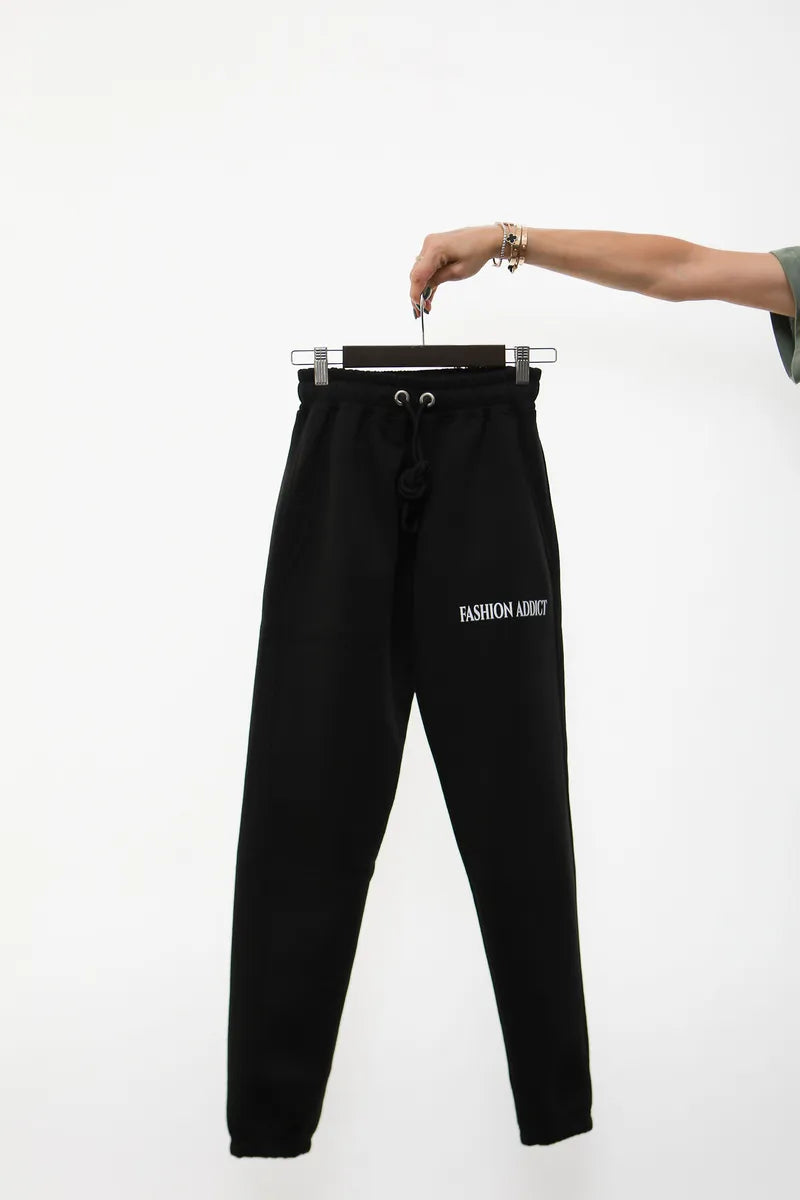 Fashion Addict High Waist Black Joggers