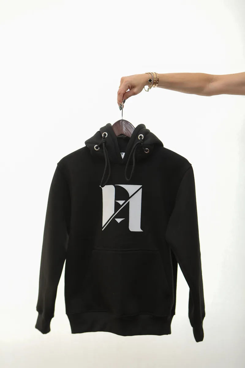 Fashion Addict Turtle Neck Black Hoodie